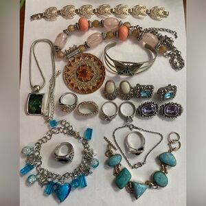 Lot of Silvertone Jewelry